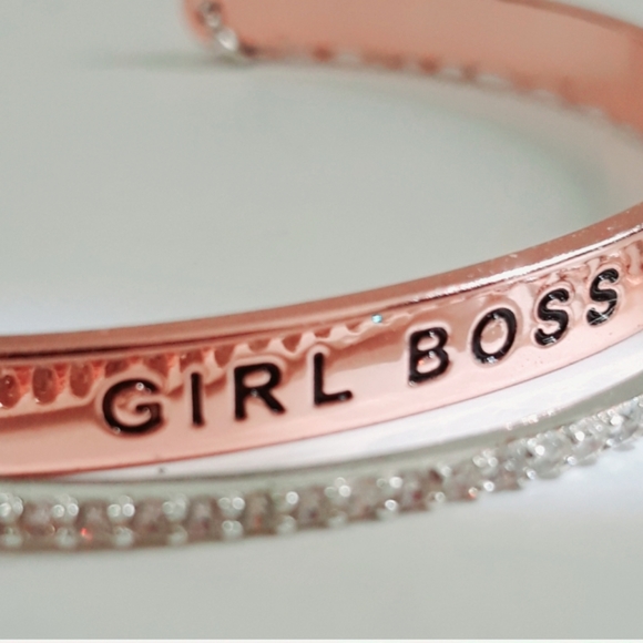 GIRL BOSS Rhinestone Rose Gold Bracelet NWOT! - Picture 6 of 8